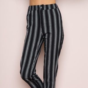 brandy melville black and white striped pants.